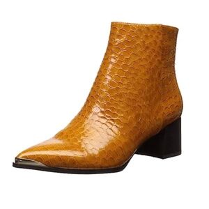 Kenneth Cole Embossed Metallic Steel Toe Boots